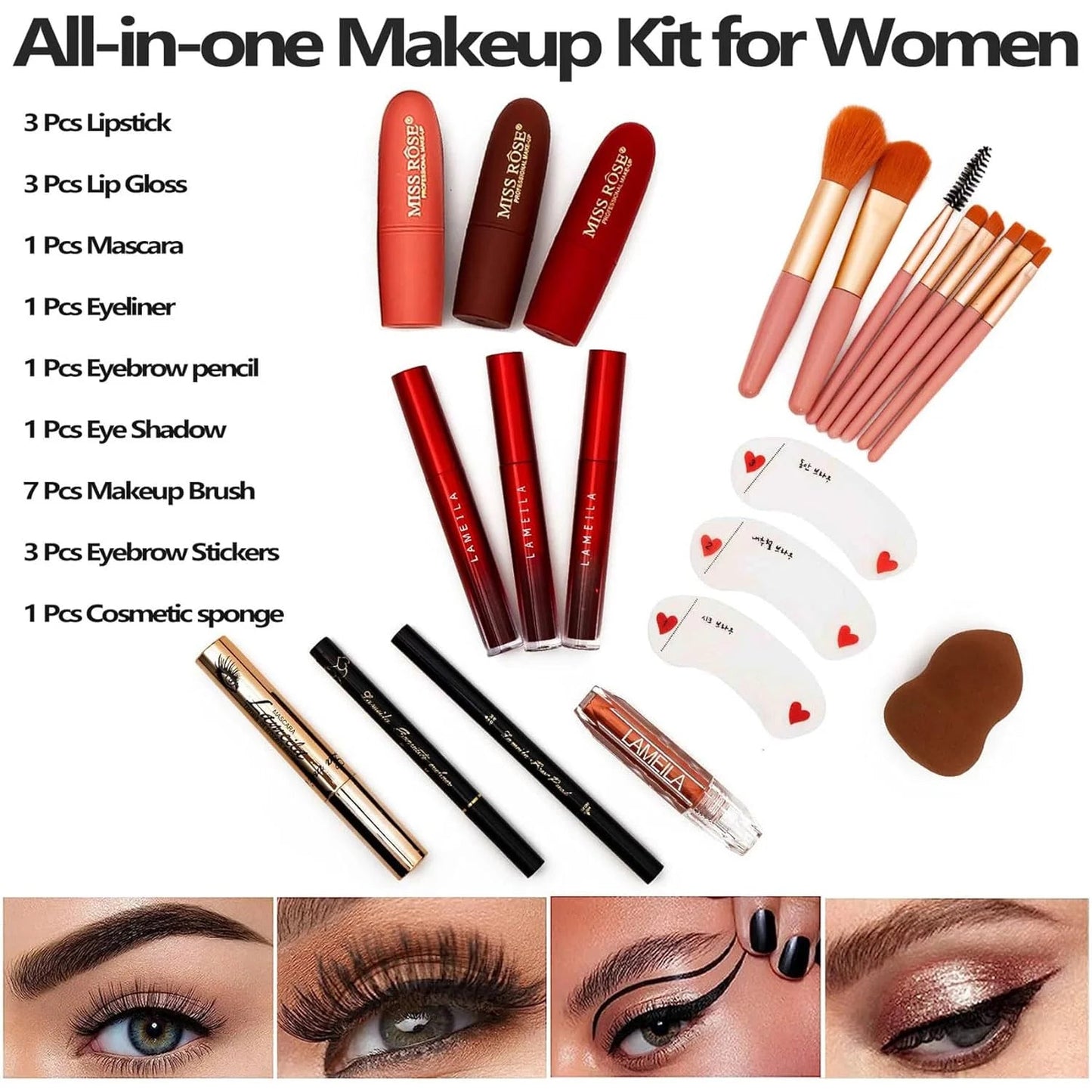190 Colors Makeup Kit,Professional Makeup Kits for Women Full Kit,All