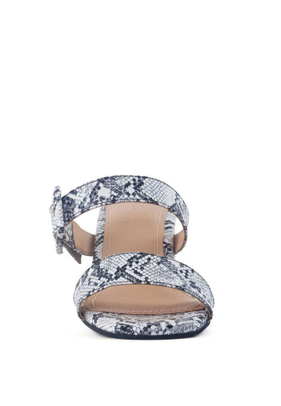 Doodle Animal Print Block Heel Sandals