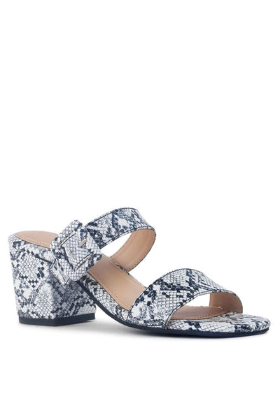 Doodle Animal Print Block Heel Sandals