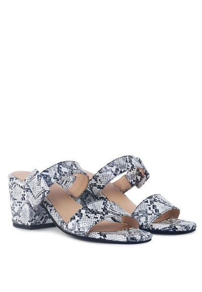 Doodle Animal Print Block Heel Sandals