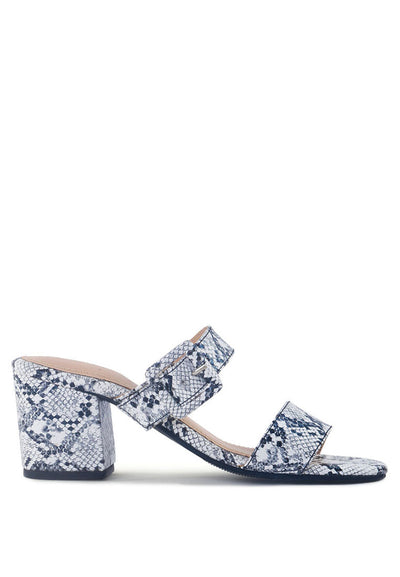 Doodle Animal Print Block Heel Sandals