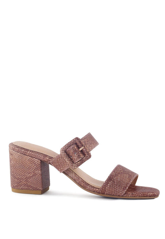 Doodle Animal Print Block Heel Sandals