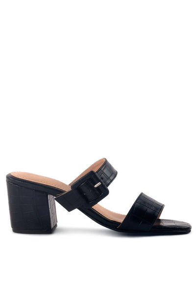 Doodle Animal Print Block Heel Sandals