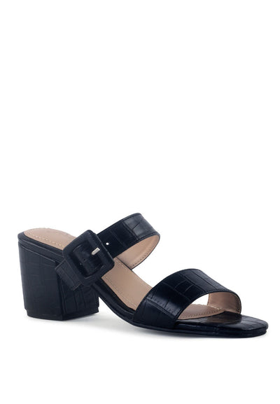 Doodle Animal Print Block Heel Sandals