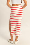 HYFVE Side Slit Striped Bodycon Sweater Skirt