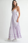 MABLE Eyelet Lace Maxi Dress With Side Strap Details