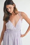 MABLE Eyelet Lace Maxi Dress With Side Strap Details
