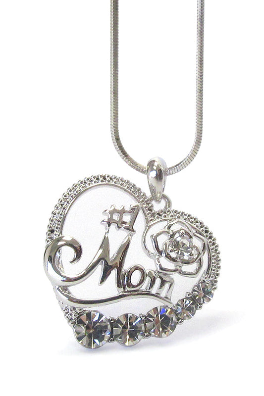 WHITEGOLD PLATING MOTHERS DAY CRYSTAL